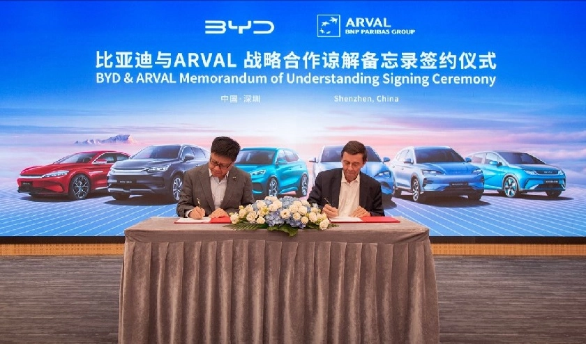 BYD signerer strategisk samarbeidsavtale med Arval